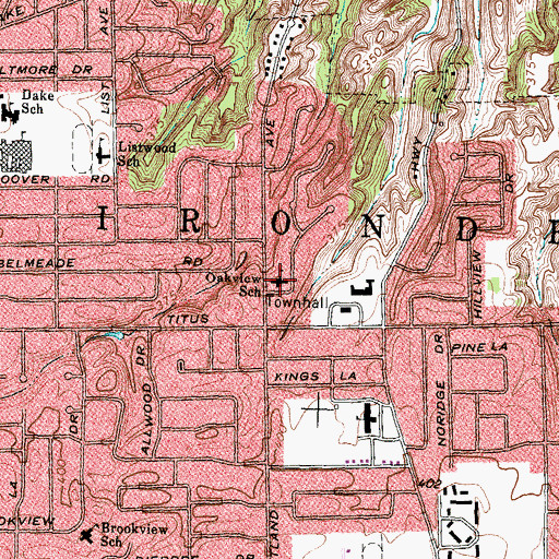 Topographic Map of Oakview School, NY