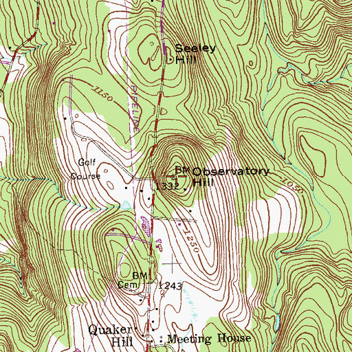 Topographic Map of Observatory Hill, NY