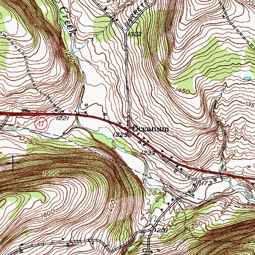Topographic Map of Occanum, NY
