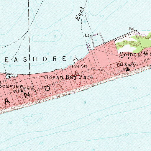 Topographic Map of Ocean Bay Park, NY