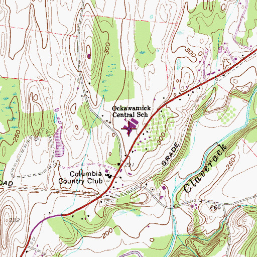 Topographic Map of Ockawamick Central School, NY