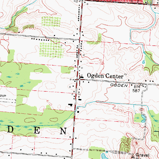 Topographic Map of Ogden Center, NY