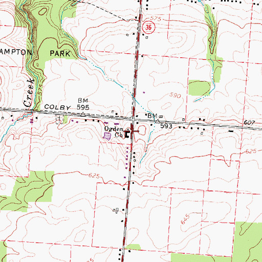 Topographic Map of Ogden Church, NY