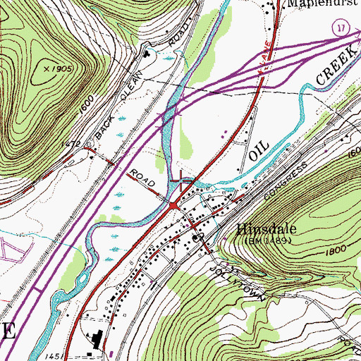 Topographic Map of Oil Creek, NY