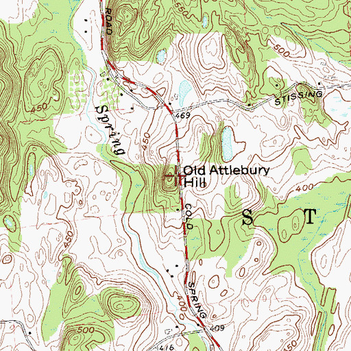 Topographic Map of Old Attlebury Hill, NY