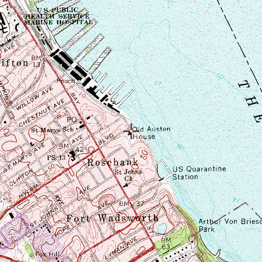Topographic Map of Old Austen House, NY