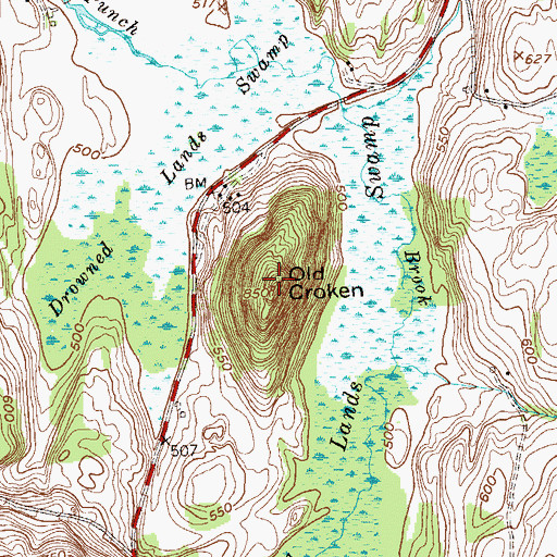 Topographic Map of Old Croken, NY