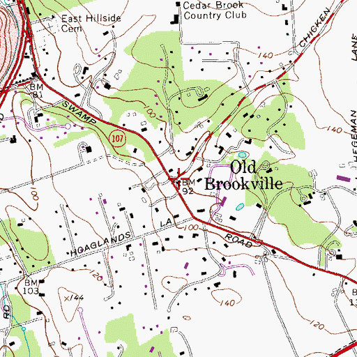 Topographic Map of Old Brookville, NY
