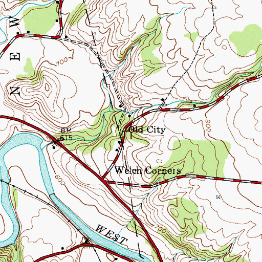 Topographic Map of Old City, NY