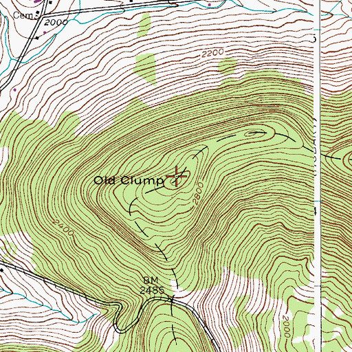 Topographic Map of Old Clump, NY