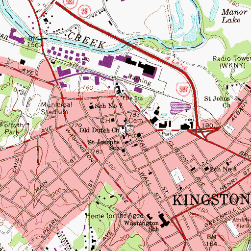 Topographic Map of Old Dutch Church, NY