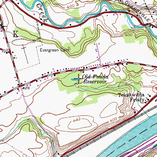 Topographic Map of Old Fonda Reservoir, NY