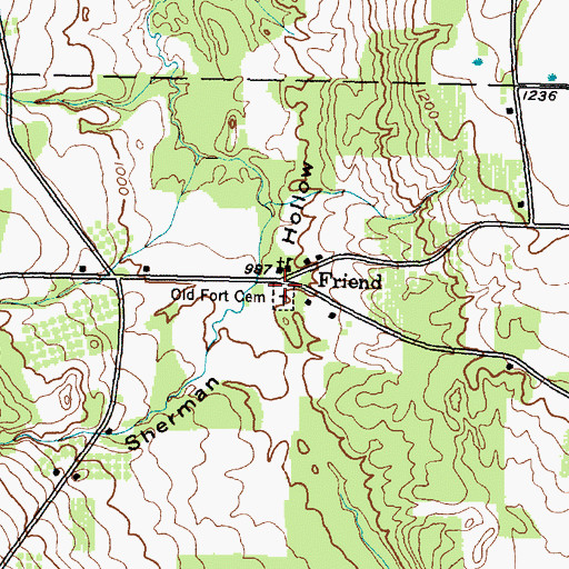 Topographic Map of Old Fort Cemetery, NY