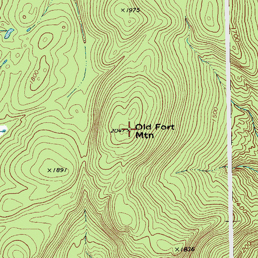 Topographic Map of Old Fort Mountain, NY