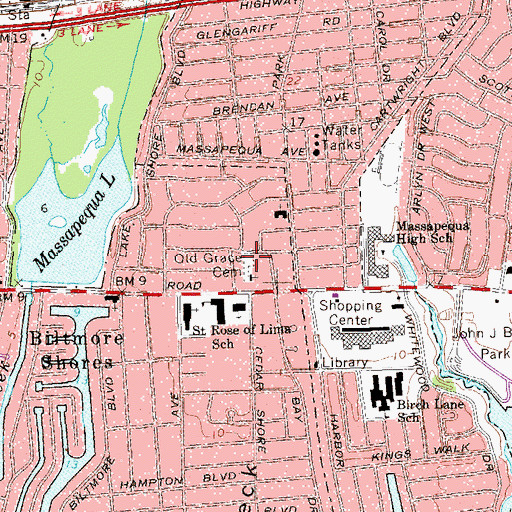 Topographic Map of Old Grace Cemetery, NY