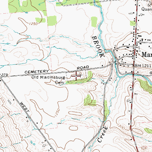 Topographic Map of Martinsburg Cemetery, NY