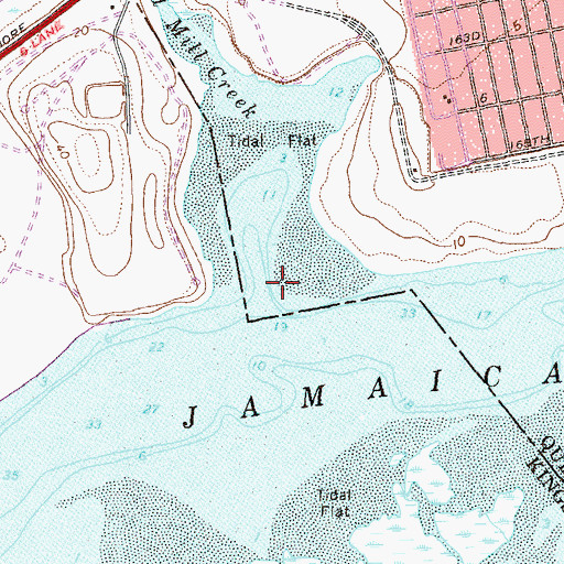 Topographic Map of Old Mill Creek, NY