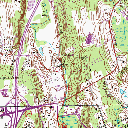 Topographic Map of Old Quaker Burial Ground, NY