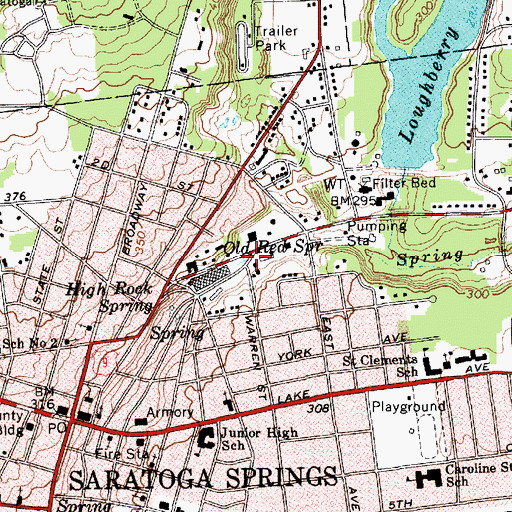 Topographic Map of Old Red Spring, NY