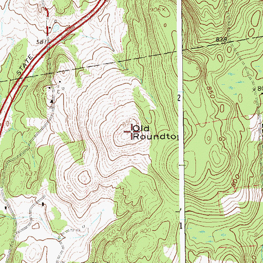 Topographic Map of Old Roundtop, NY