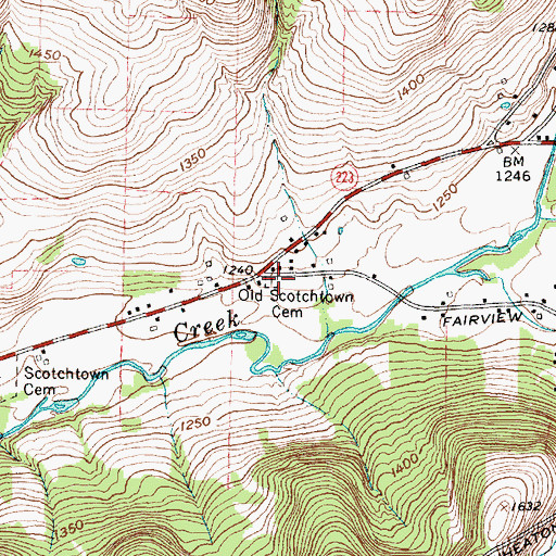 Topographic Map of Fairview Cemetery, NY