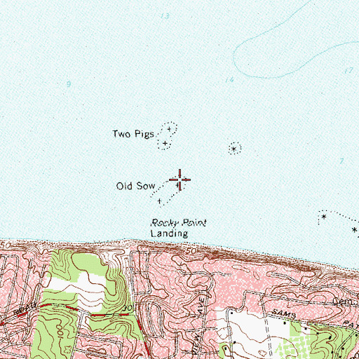 Topographic Map of Old Sow, NY