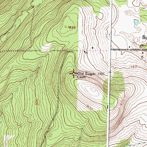 Topographic Map of Old Sugar Hill Cemetery, NY