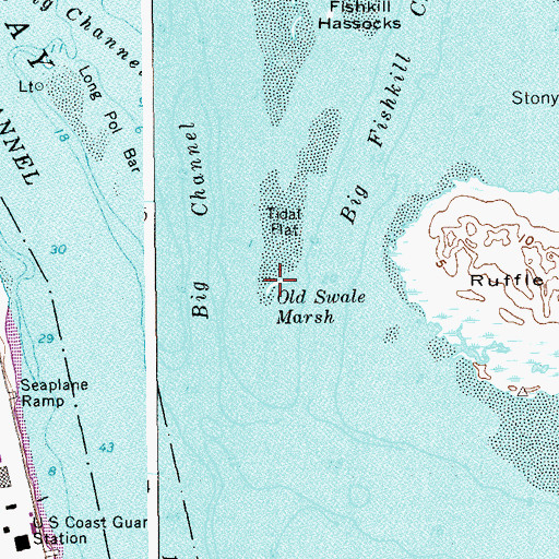 Topographic Map of Old Swale Marsh, NY
