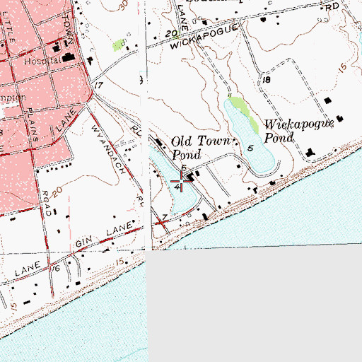 Topographic Map of Old Town Pond, NY