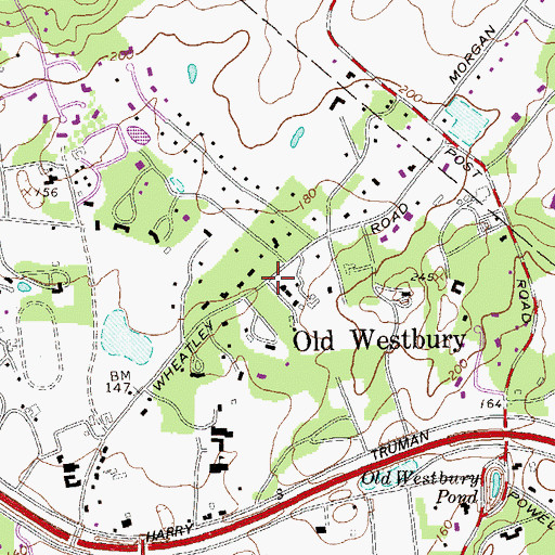 Topographic Map of Old Westbury, NY