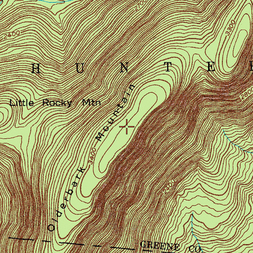 Topographic Map of Olderbark Mountain, NY