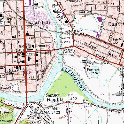 Topographic Map of Olean Creek, NY