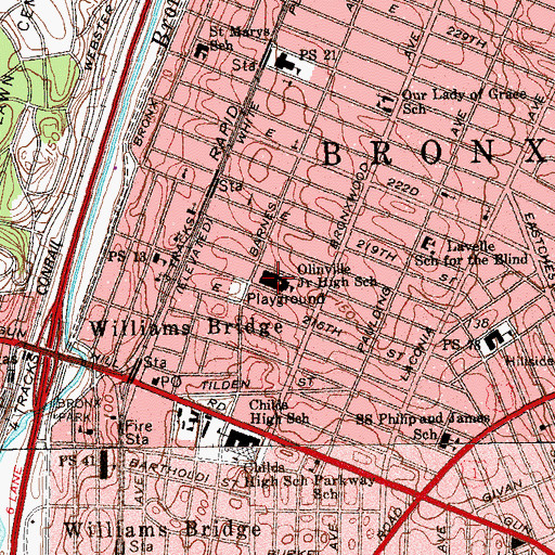 Topographic Map of Public School 113, NY