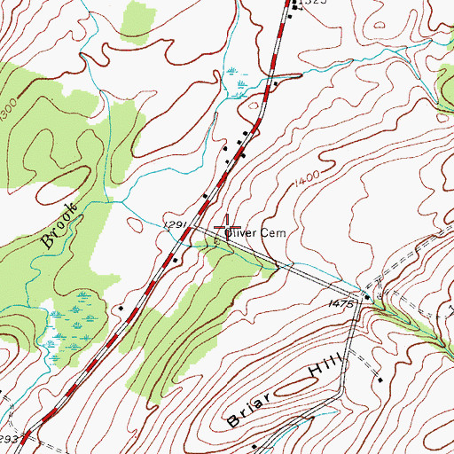 Topographic Map of Oliver Cemetery, NY