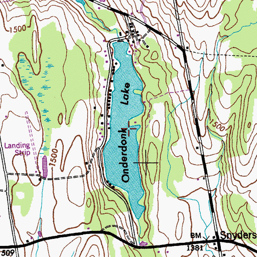 Topographic Map of Onderdonk Lake, NY