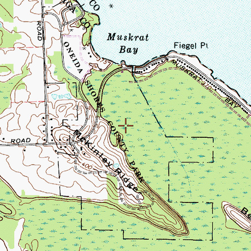 Topographic Map of Oneida Shores County Park, NY