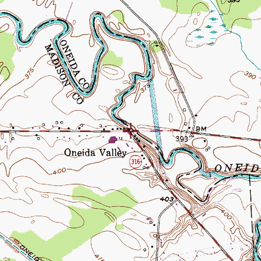 Topographic Map of Oneida Valley, NY