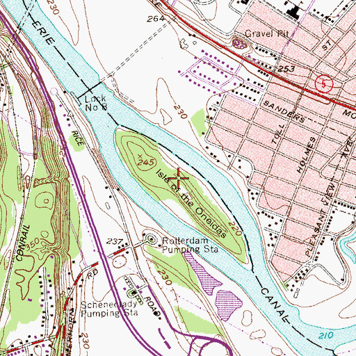 Topographic Map of Isle of the Oneidas, NY