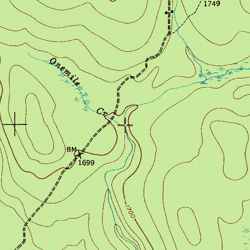 Topographic Map of Onemile Creek, NY