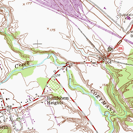 Topographic Map of Onesquethaw Creek, NY