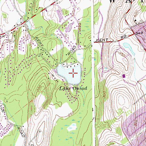 Topographic Map of Lake Oniad, NY