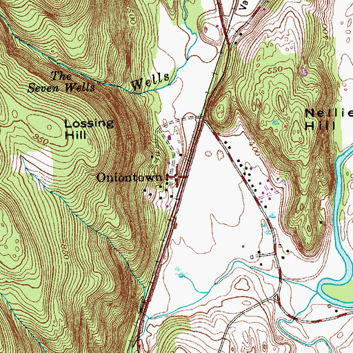 Topographic Map of Oniontown, NY