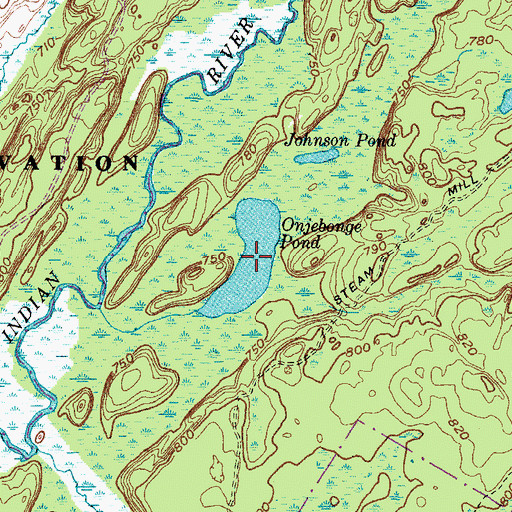 Topographic Map of Onjebonge Pond, NY