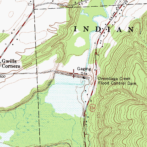 Topographic Map of Onondaga Indian School, NY