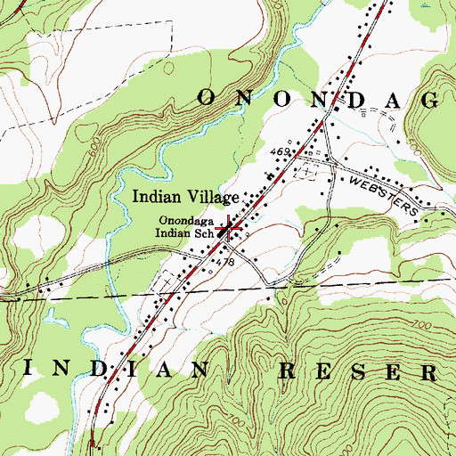 Topographic Map of Onondaga Indian School, NY