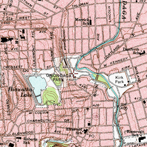 Topographic Map of Onondaga Park, NY