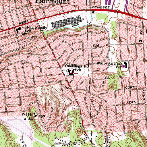 Topographic Map of Onondaga Road Elementary School, NY