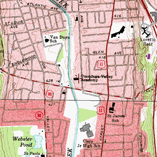 Topographic Map of Onondaga Valley Academy, NY