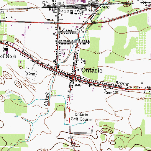 Topographic Map of Ontario, NY