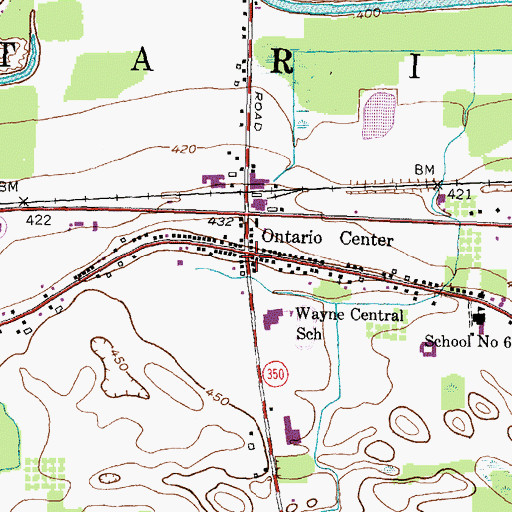 Topographic Map of Ontario Center, NY